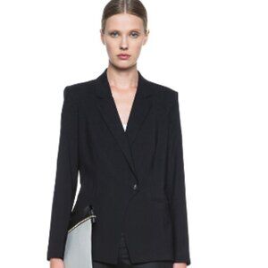 Helmut Lang Stretchy Wool Front Overlap Viscose Blazer size 8